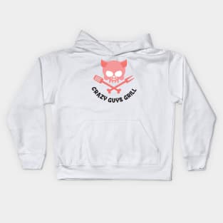 Crazy Guys Grill Pig 1 Kids Hoodie